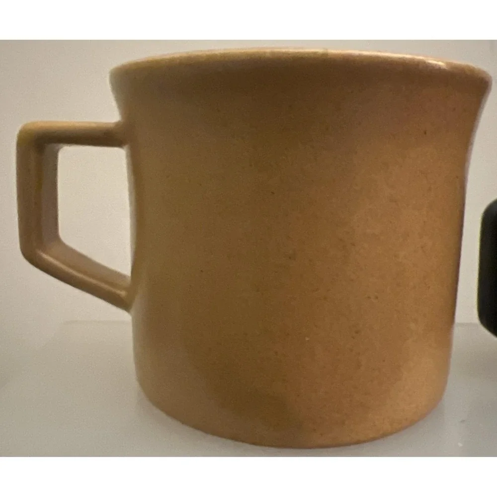 Vintage MCM LAUFFER GOVANCROFT Scotland Stoneware Coffee Cups Gold‎ & Dark Teal
